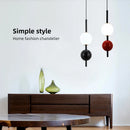 Ljojo Modern LED Red Black Milk Ball Pendant Light Chandelier for Bedroom Dining Stairs