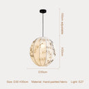 Bamboo Leaf Fabric Chandelier: Hand-Painted, Ancient Style Pendant Lamp for Bedroom & Dining Room by Ljojo