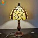 8 Inch Beige Glass Table Lamp Tiffany Style Elegant Bedroom Night Light Ljojo