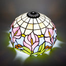 Ljojo 12" Handcrafted Purple Calla Lily Stained Glass Lampshade