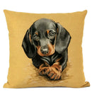 Cute Bulldog Hand-Painted Linen Pillowcase by Ljojo Teddy Collection