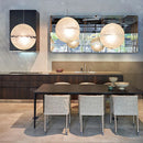 Ljojo Minimalist LED Ceiling Chandelier Egg Moon Design Pendant Light for Bedroom Dinning Room
