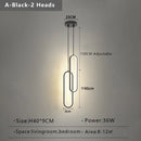 Ljojo LED Pendant Chandelier, Modern Minimalist Gold Black Hanging Lamp