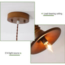 Ljojo Japanese Retro Pendant Light Solid Wood Chandelier for Dining Room Study Lamp