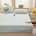 Ljojo 2025 Warm Fleece Fitted Sheet Set, Cozy Mattress Cover & Pillowcase, 3D Flower Design