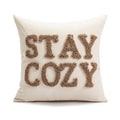 Christmas Chenille Plush Tufted Heart Tree Sugar Beige Cushion Cover for Home Decoration