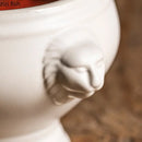 Ljojo Lion Head Ceramic Soup Bowl with Embossed Handle - Set of 2