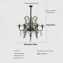 Ljojo Luxury Black Candle Chandelier Pendant Light Fixture for Living Room Dining - Nordic Design