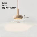 Yellow Travertine Pendant Light Stone Wood Hanging Light for Kitchen Island by Ljojo