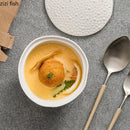 Ljojo Matte Ceramic Bowl with Lid for Soup, Steamed Egg, Dessert & Snack Bowls