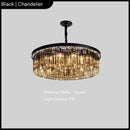 Ljojo Modern Luxury Crystal Black/golden Pendant Light Chandelier - Room Decor Bedroom Restaurant