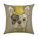 Cute Dog Watercolor Linen Cushion Cover 45*45cm - Ljojo