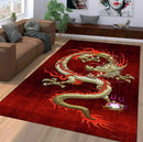 Dragon Rose Pattern Rug Non-slip Mat for Bedroom Living Room by Ljojo.