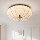 French Medieval Pearl Bedroom Crystal Ceiling Lamp Dimmable Romantic Lights by Ljojo
