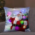 Ljojo LED Retro Santa Claus Christmas Light Decoration Throw Pillow Cover