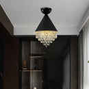 Ljojo Retro K9 Crystal Ceiling Light Fixture Black/Golden LED Cafe Lamp