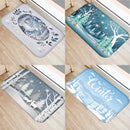 Christmas Snow Deer Pattern Printed Door Mat for Home Decor by Ljojo