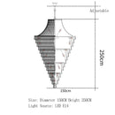 Large Long Crystal Chandelier Golden Stainless Steel Light for Hotel Lobby Staircase by Ljojo