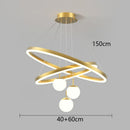 Modern Gold Ring LED Pendant Light Chandeliers for Living Bedroom Dining Room by Ljojo