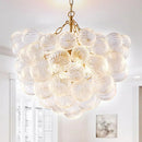 Ljojo Vintage Glass Pendant Light Luxury French Creative Designer Villa Living Room Hanging Lamp