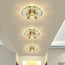 Ljojo Luxury Crystal Round LED Ceiling Light for Hallway and Kitchen