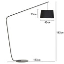 Danish Nordic Designer LED Floor Lamp for Living Room Luxury Style Fabric Shade Metal Base E27 - Ljojo