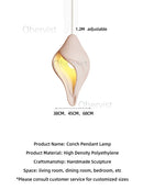 Ljojo Wabi Sabi Conch Pendant Light Modern Chandelier Home Decor Dining Bar Lighting