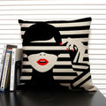 Ljojo Linen Cushion Cover in Black and White for Chic Home Decor