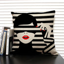 Ljojo Linen Cushion Cover in Black and White for Chic Home Decor