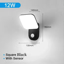 Ljojo 12W Outdoor Wall Lamp - Motion Sensor LED Aluminum Sconce, Waterproof IP65