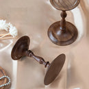 Ljojo Medieval Walnut Candlestick Ornaments - Hand-Turned French Wooden Table Atmosphere Holder