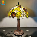 12 Inch Tiffany Style American Stained Glass Table Lamp for Bedroom Living Room - Ljojo