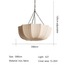 French Wabi-Sabi Fabric Chandelier: Medieval Pendant Lights - Ljojo