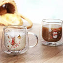 Ljojo 10oz Double Wall Glass Espresso Cup - Christmas Edition