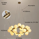 Scandinavia Ring Chandelier Glass Ball Pendant Light for Living Room by Ljojo