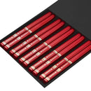 Ljojo Metal Chopsticks Set: Japanese & Chinese Sushi Alloy Non-slip Reusable Sticks