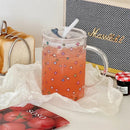 Ljojo 1000ml Glass Tumbler with Lid and Straw – Versatile Kawaii Drinkware