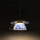 Blue Chinese Style Flower Cup Pendant Lights - Charming Kitchen and Dining Room Decor by Ljojo.