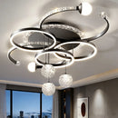 Ljojo Modern Luxury Black Chandelier Ring Light Fixture for Living Room Dining Bedroom