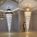 Ljojo Luxury Modern Crystal Chandelier - Black/Gold Loft Lighting Fixture