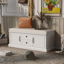 Ljojo™ Entryway Storage Bench with Drawers & Cabinets, Removable Cushion - End of Bed Bench