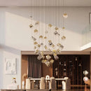 Gold Glass Pendant Light Cube LED Hanging Lamp for Bedroom Living Room | Ljojo