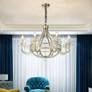 Large American Crystal Chandelier Chrome Pendent Lamp - Luxury Home Lighting by Ljojo
