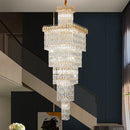 Ljojo Luxe Hollow Crystal Chandelier - Modern Long Staircase Villa Lighting