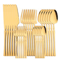 Ljojo 30-Piece Black Stainless Steel Dinnerware Set