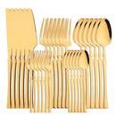 Ljojo 30-Piece Black Stainless Steel Dinnerware Set
