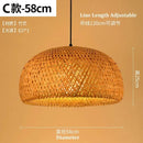 Bamboo Hand Weaving Pendant Light 40 80cm LED Chandelier Fixture for Home Bedroom Decor by Ljojo
