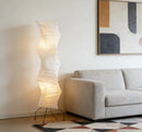 Ljojo Japanese Minimalist LED Floor Lamp: Elegant Cloth Textile Chandelier for Home Decoration.