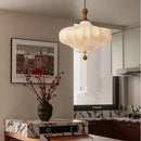 French Style Medieval Fabric Chandelier Pendant Lighting Solid Wood Hanging Lamp Ljojo