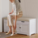 Ljojo™ Storage Bench with Cushioned Seat and Hidden Storage for Entryway and Bedroom